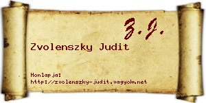 Zvolenszky Judit névjegykártya